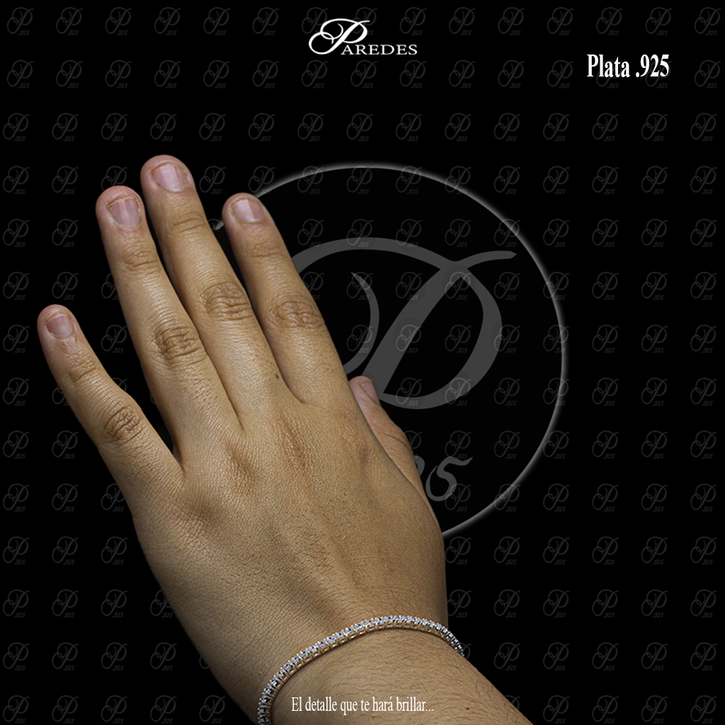 PULSERA ZIRCONIA TENIS R-2 TRADICIONAL 8 BLANCA