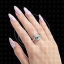 ANILLO MEDIA VUELTA ESOTERICO OJO PESTAÑAS Y R-3 PUNTA AZUL CLARO
