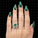 ANILLO ROSETA PUNTAS OVALO V-8 VERDE