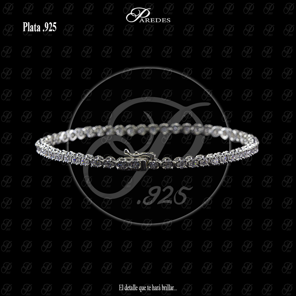 PULSERA ZIRCONIA TENIS R-2 FLOR BLANCA