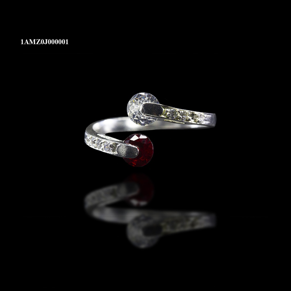 ANILLO AJUSTABLE TU Y YO ZIRCONIA ROJA