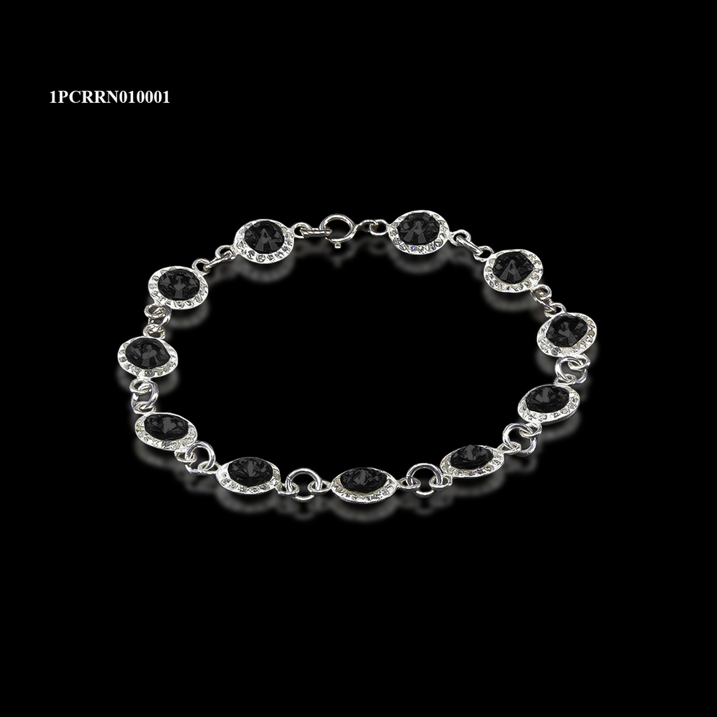 PULSERA CRISTAL RIVOLI REDONDA NEGRA