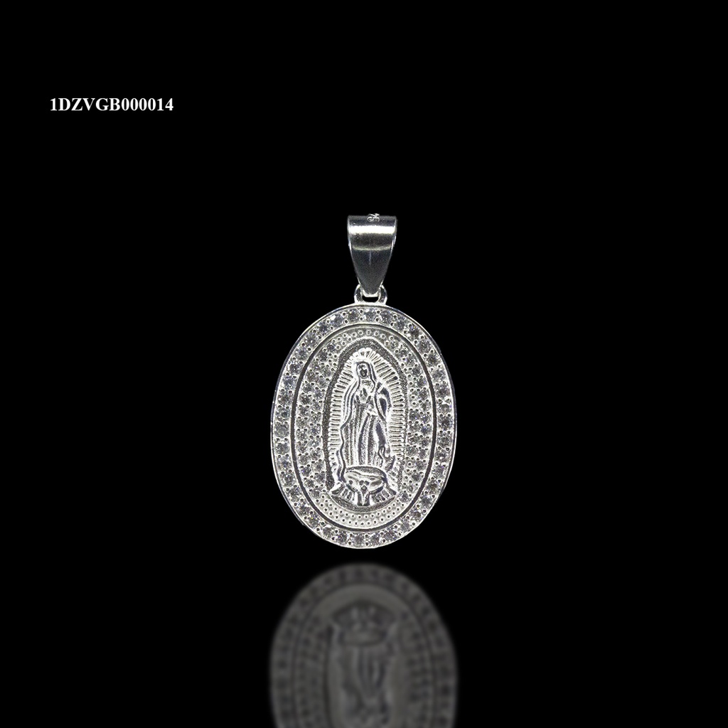 DIJE VIRGEN GUADALUPE BISEL TRIPLE BLANCO