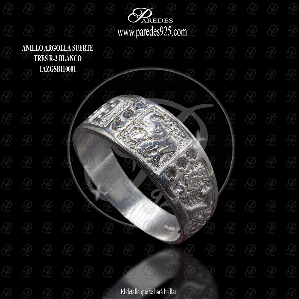 ANILLO ARGOLLA SUERTE TRES R-2 BLANCO