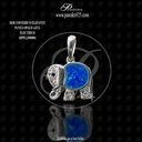 DIJE ESOTERICO ELEFANTE PANZA OPALO AZUL ELECTRICO