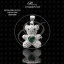 DIJE OSO COMPACTO PANZA CORAZON VERDE