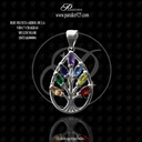 DIJE SILUETA ARBOL DE LA VIDA 7 CHAKRAS MULTICOLOR