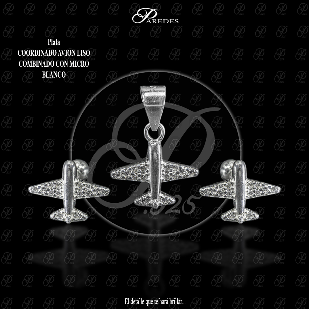 COORDINADO AVION LISO COMBINADO CON MICRO BLANCO