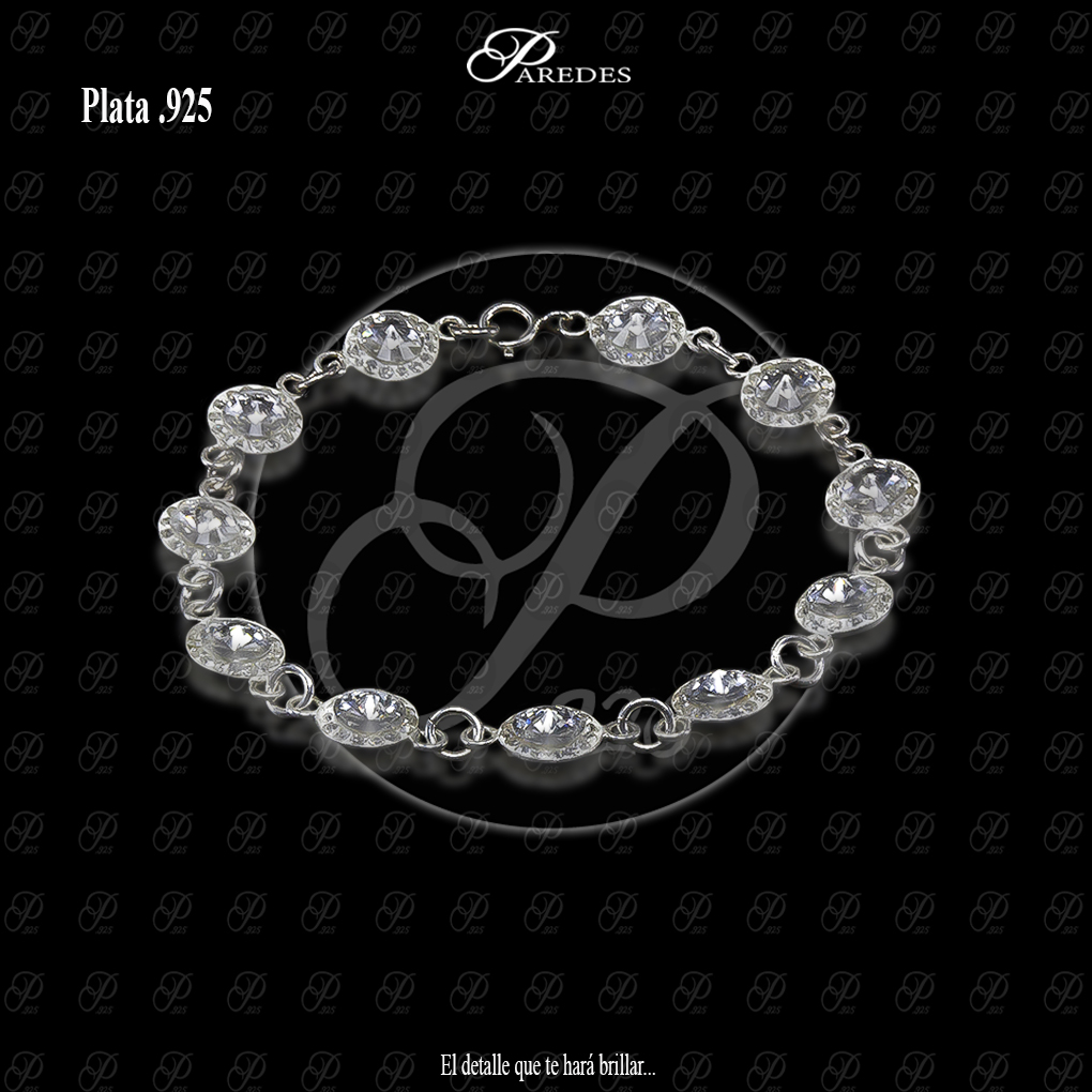 [1PCRRB000001] PULSERA CRISTAL RIVOLI REDONDA BLANCA