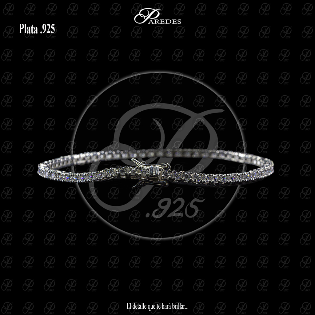 [1PZTEB170002] PULSERA ZIRCONIA TENIS R-2 TRADICIONAL 8 BLANCA