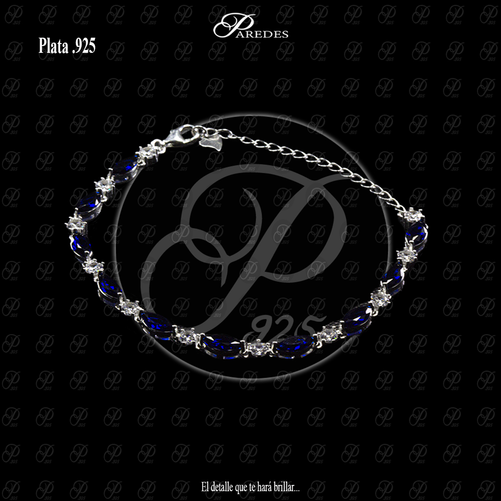 [1PZORM000001] PULSERA ZIRCONIA OJAL # 9 RECTO # 3 MARINO