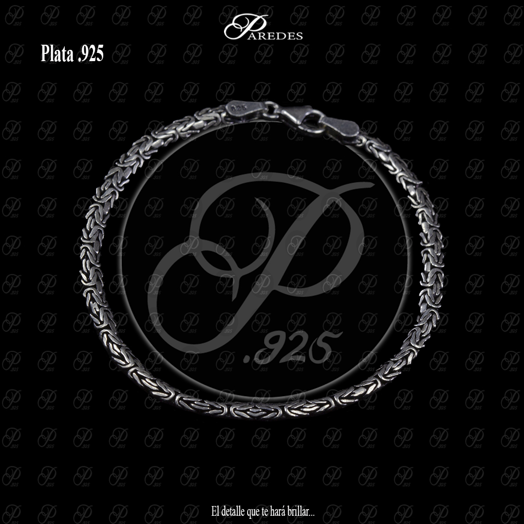 [9PVB04210096] BALI IMPORTADA PULSERA PAVONADA BIZANTINA PLANA PERICO