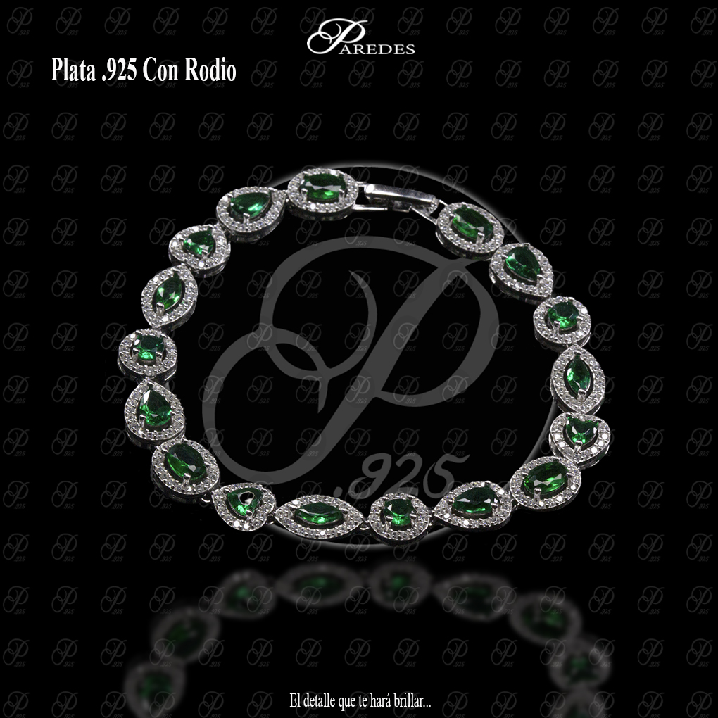 [3PZRNV180002] PULSERA ROSETA FIGURAS COMBINADAS VERDE