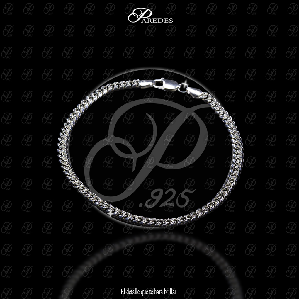 [7PKD04210092] ITALIANO PULSERA CUBANA DIAMANTADA