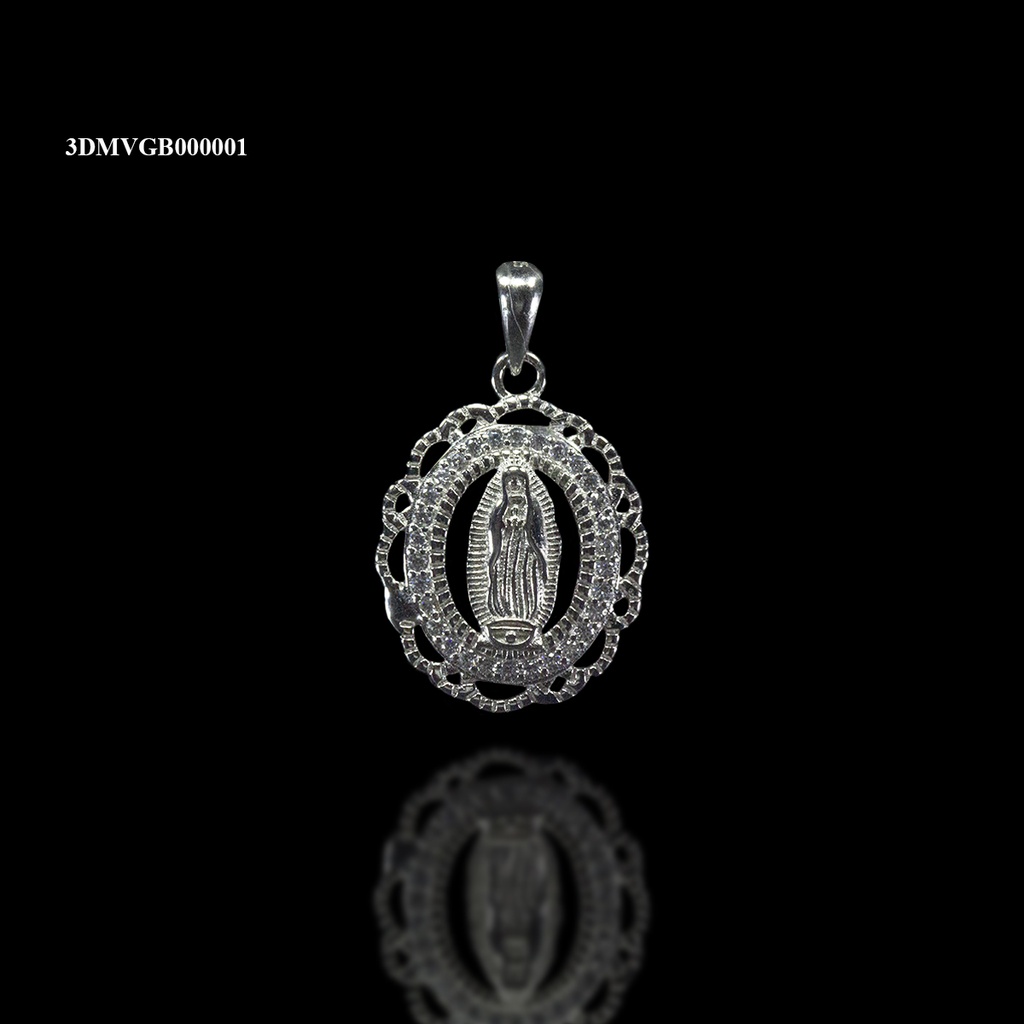 [3DMVGB000001] DIJE VIRGEN GUADALUPE TEJIDA BLANCA