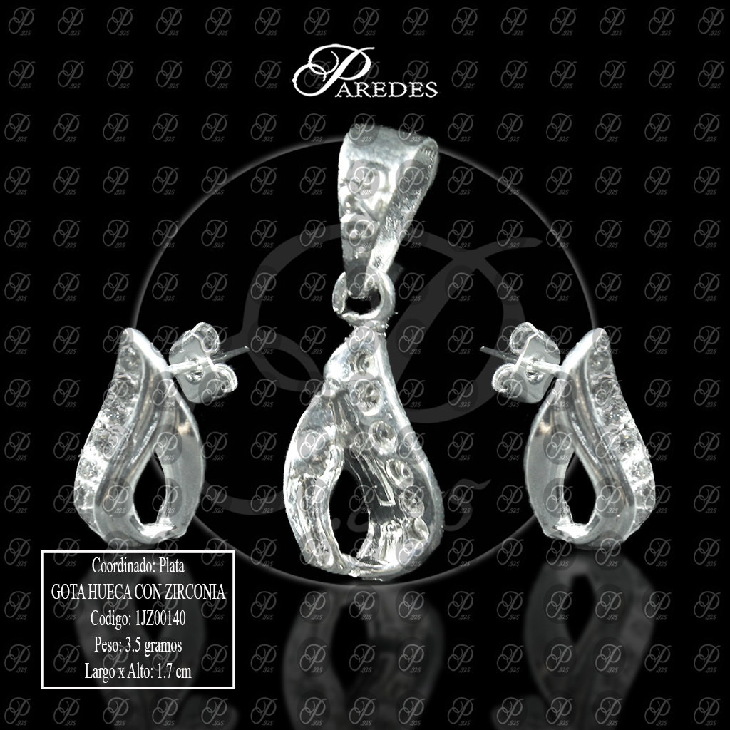 [1JZ00140] COORDINADO GOTA HUECA CON ZIRCONIA