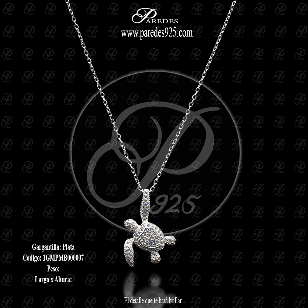 [1GMPMB000007] GARGANTILLA TORUGA DE LADO CAPARAZON DOBLE BLANCO
