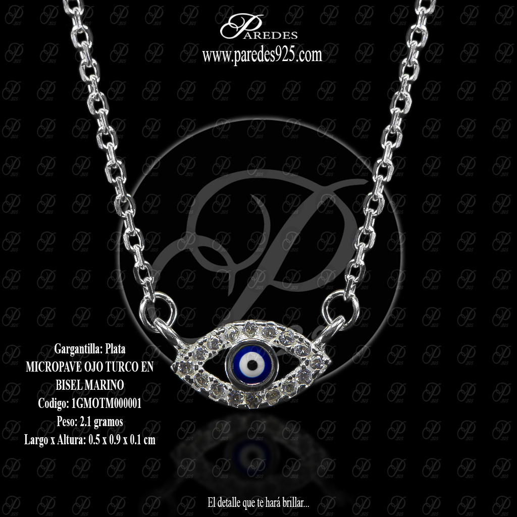 [1GMOTM000001] GARGANTILLA MICROPAVE OJO TURCO EN BISEL MARINO